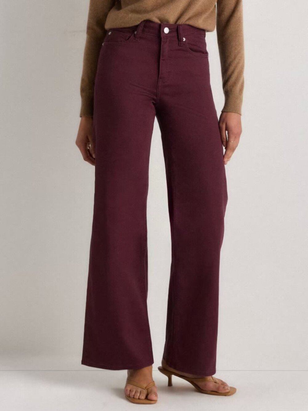 NTW Quince Bella Stretch Wide Leg Jeans in Wine Size 31